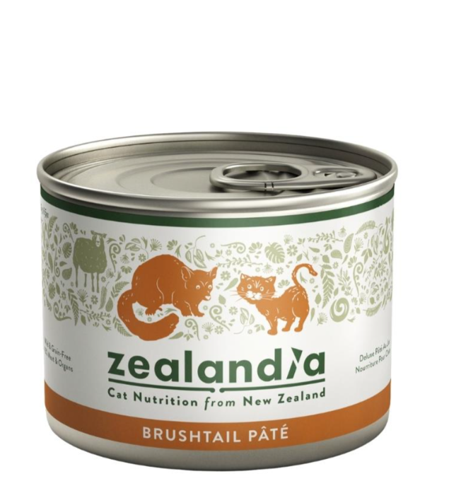Zealandia Brushtail Pate canned wet cat food front view with sealed pull tab lid