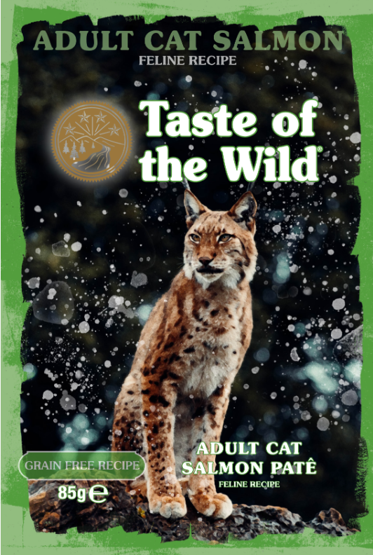 Taste of the Wild Adult Cat Salmon with Chicken Pate Pouch 85g x 12