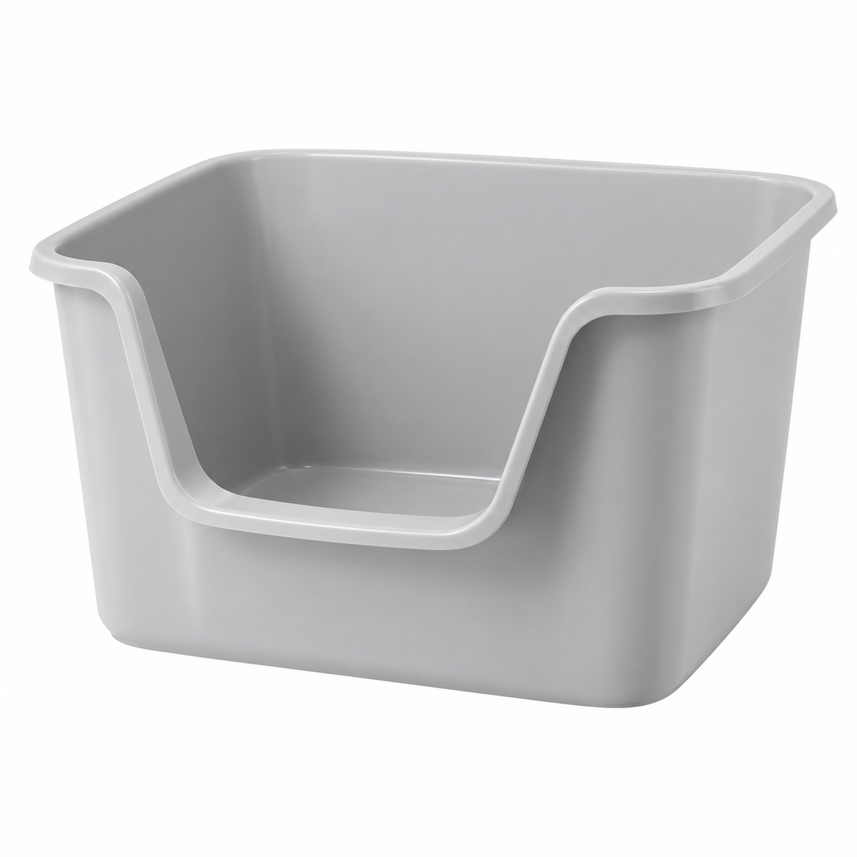 Extra Large Grey Cat Litter Box 64x45x33cm with High Sides and Low Front Entry – Meow Jack