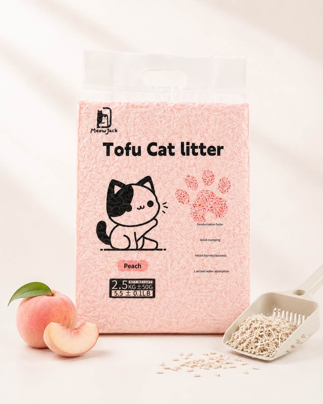 Meow Jack Tofu Cat Litter - Peach Flavor