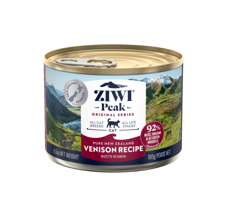 Ziwi Peak Venison Recipe 185g wet cat food can