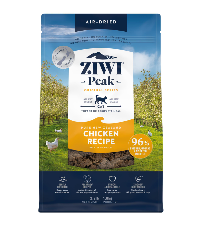 Ziwi Peak Air Dried Chicken Recipe cat food 1kg front packaging