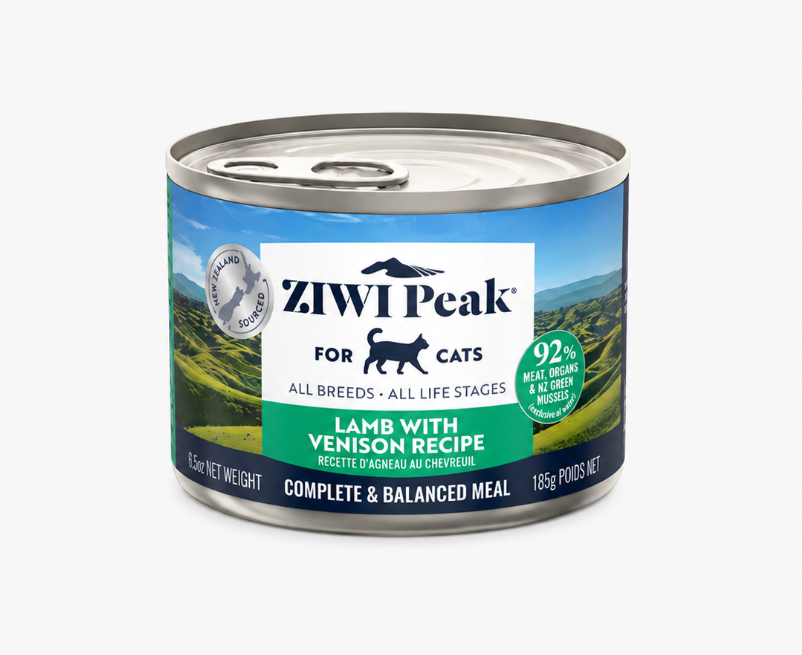 Ziwi Peak Lamb with Venison Recipe 185g canned cat food product front view