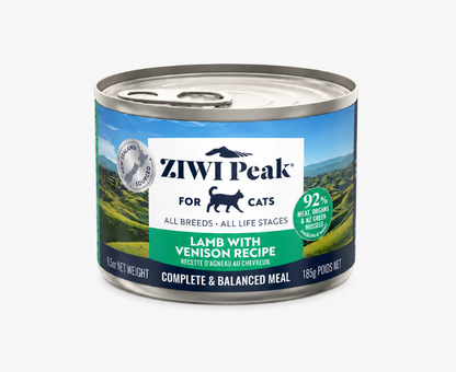 Ziwi Peak Lamb with Venison Recipe 185g canned cat food product front view