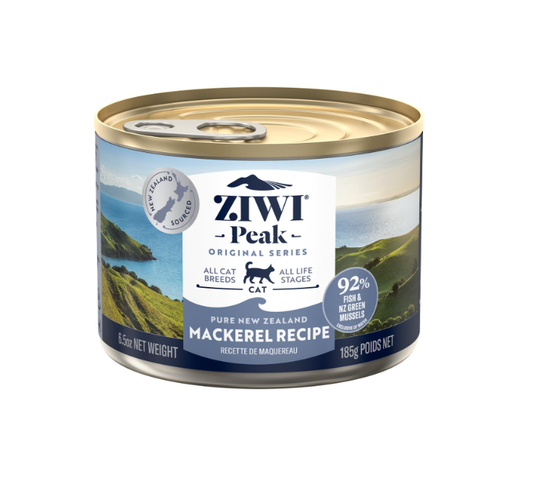 Ziwi Peak Mackerel Recipe 185g wet cat food can