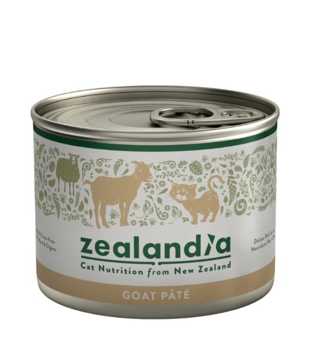 Zealandia Goat Pate canned wet cat food front view with sealed pull tab lid