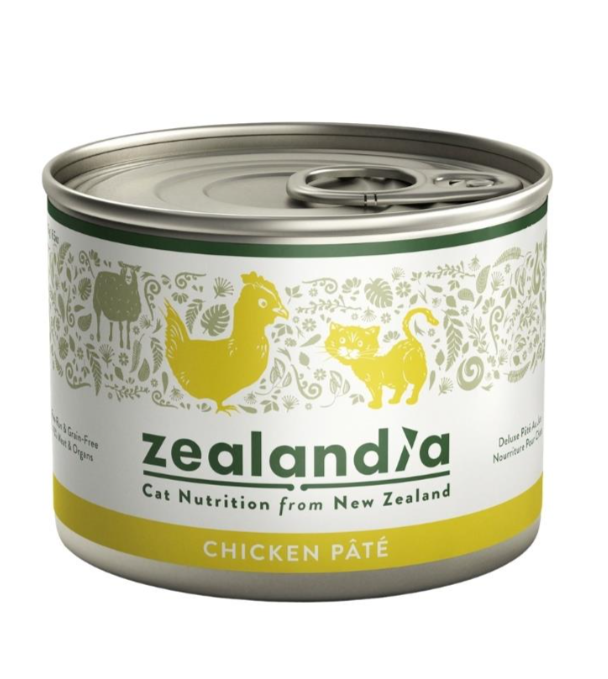 Zealandia Chicken Pate canned wet cat food front view with sealed pull tab lid