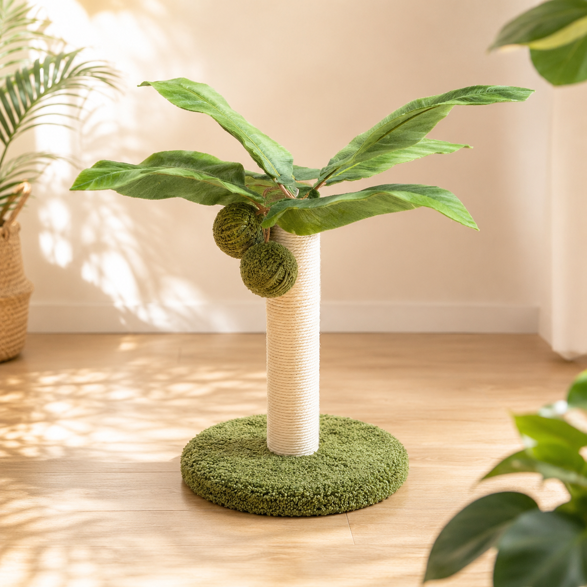Coconut Tree Cat Scratching Post for Indoor Cats, Sisal Cat Scratcher for Kittens and Small Cats