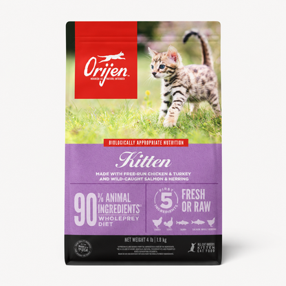 ORIJEN Kitten dry cat food with free-run chicken, turkey and wild-caught fish for kittens