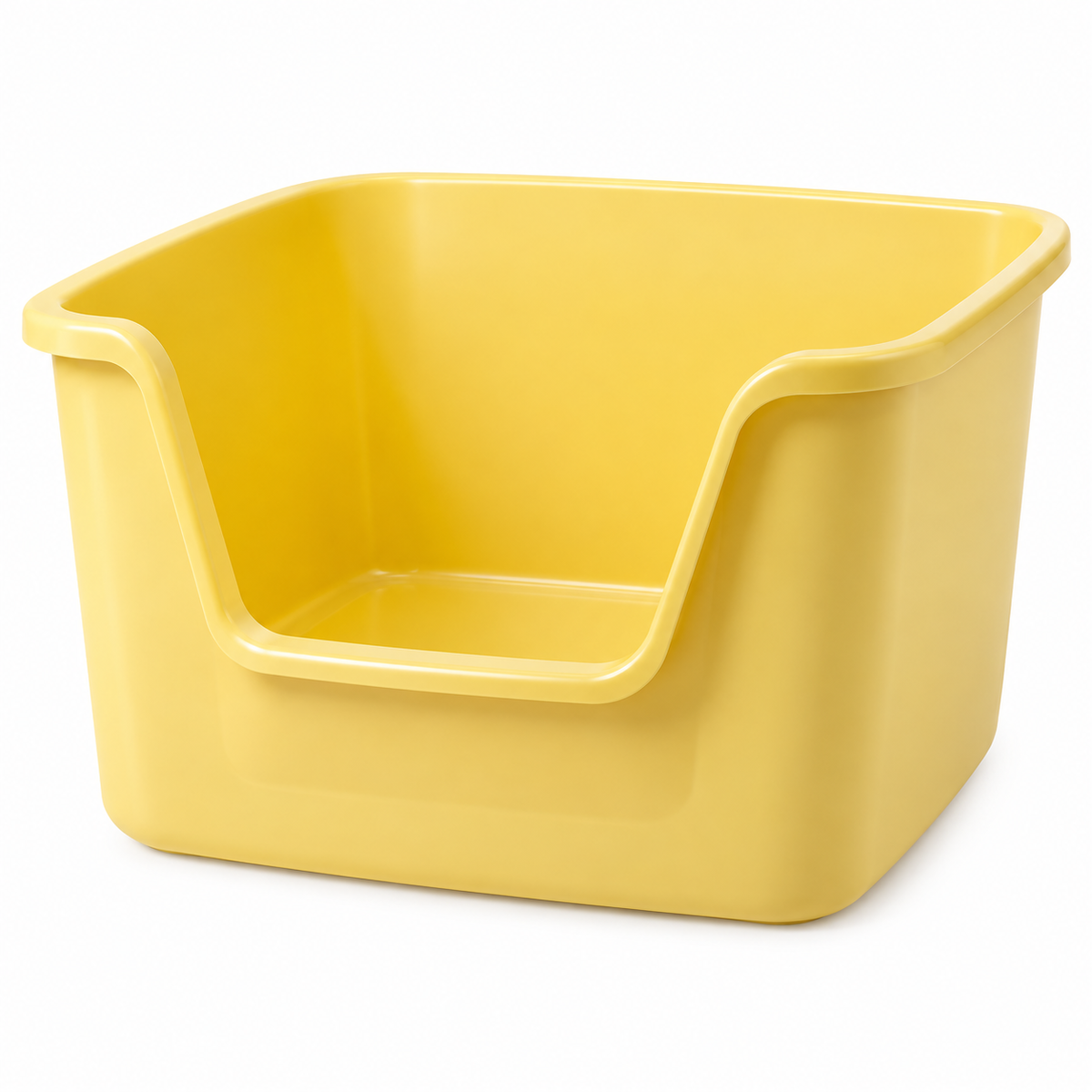 Extra Large Yellow Cat Litter Box 64x45x33cm with High Sides and Low Front Entry – Meow Jack