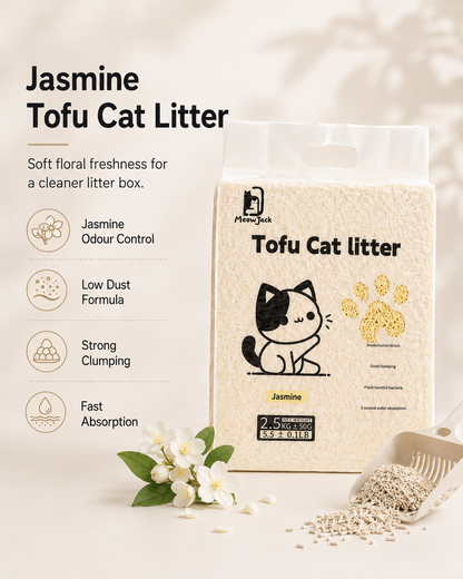 Meow Jack Jasmine Tofu Cat Litter low dust strong clumping formula
