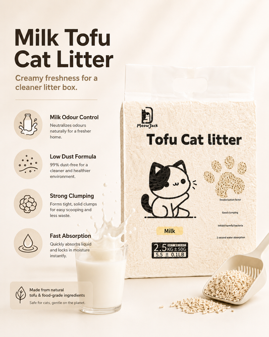 Meow Jack Tofu Cat Litter - milk Flavors