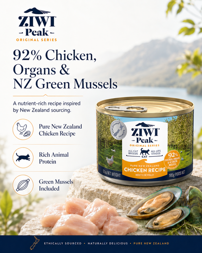 Ziwi Peak Chicken Recipe canned cat food with New Zealand sourced ingredients