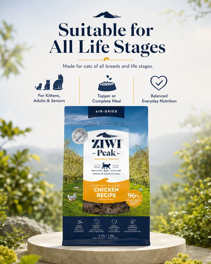 Ziwi Peak Air Dried Chicken Recipe cat food suitable for kittens, adults and senior cats