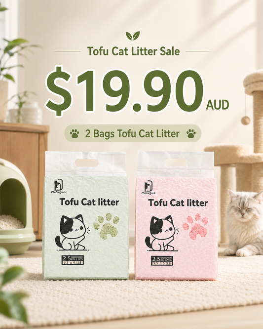 Meow Jack Tofu Cat Litter 2-Pack Special – 2 × 2.5kg, Low Dust & Strong Clumping