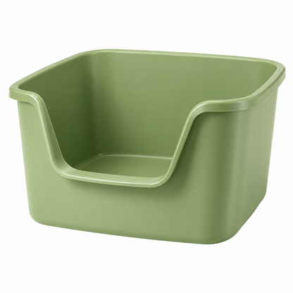 Extra Large Sage Green Cat Litter Box 64x45x33cm with High Sides and Low Front Entry – Meow Jack
