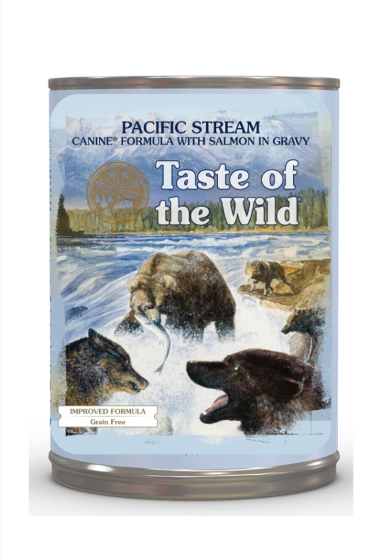 Taste of the Wild Pacific Stream Canine Formula with Salmon in Gravy for Dogs Can 390g x 12