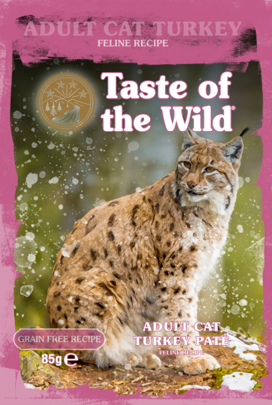 Taste of the Wild Adult Cat Turkey with Chicken Pate Pouch 85g x 12