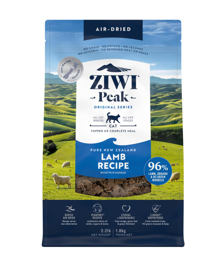 Ziwi Peak Air Dried Lamb Recipe cat food 1kg front packaging