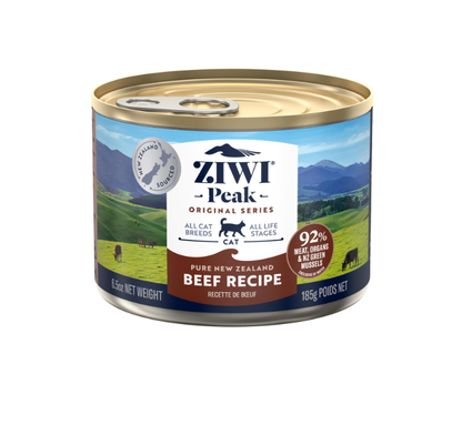 Ziwi Peak Beef Recipe 185g wet cat food can